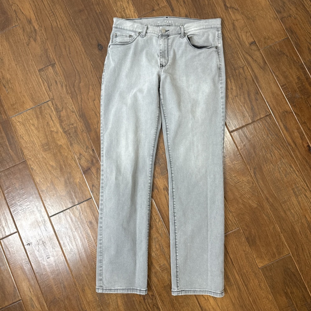 Mott & Bow Straight Stretch Denim Jeans Mens 32x32 Gray Casual Cotton Minimalist